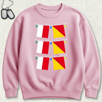 Signal Flag Ho Ho Ho Sweatshirt - Pink
