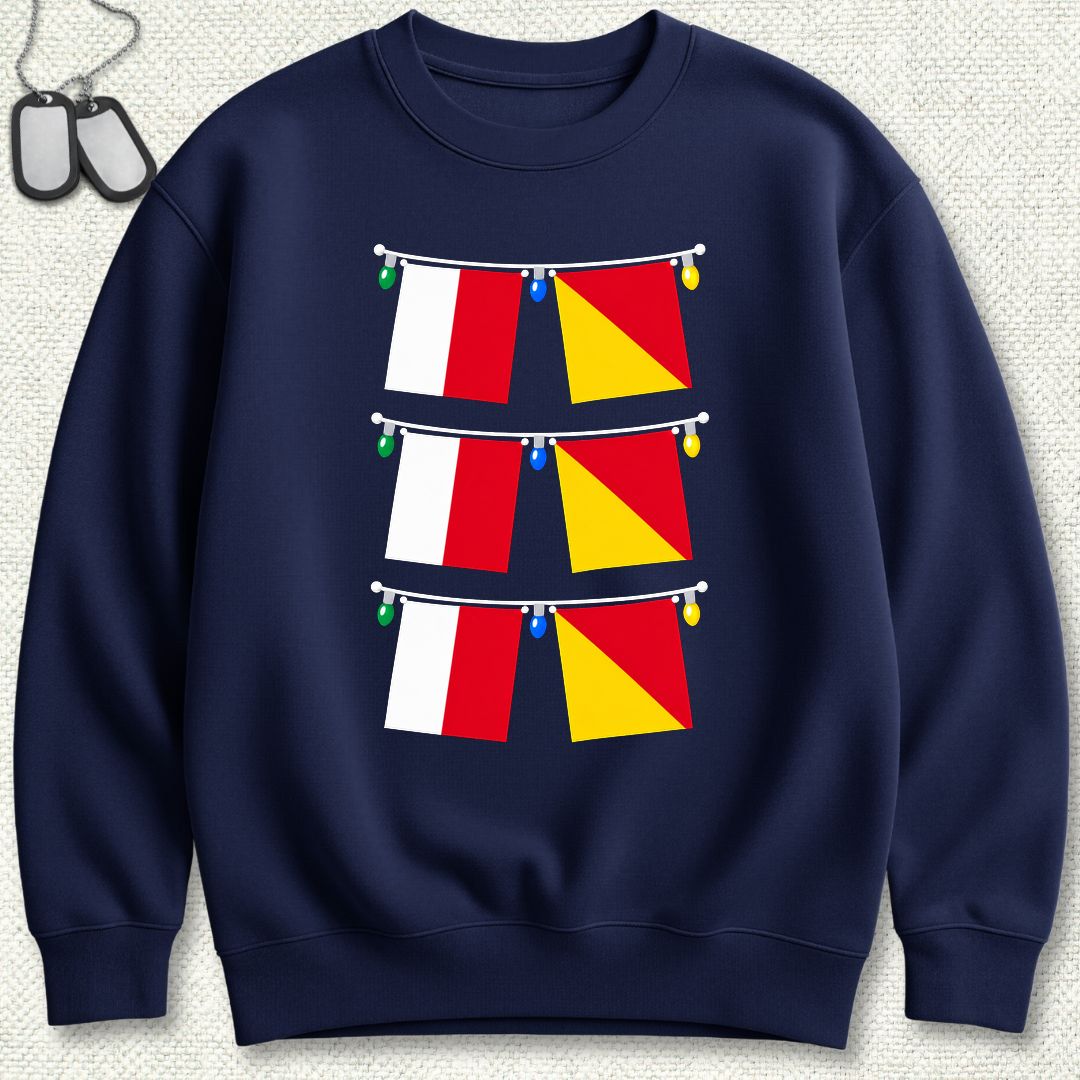 Signal Flag Ho Ho Ho Sweatshirt - Navy