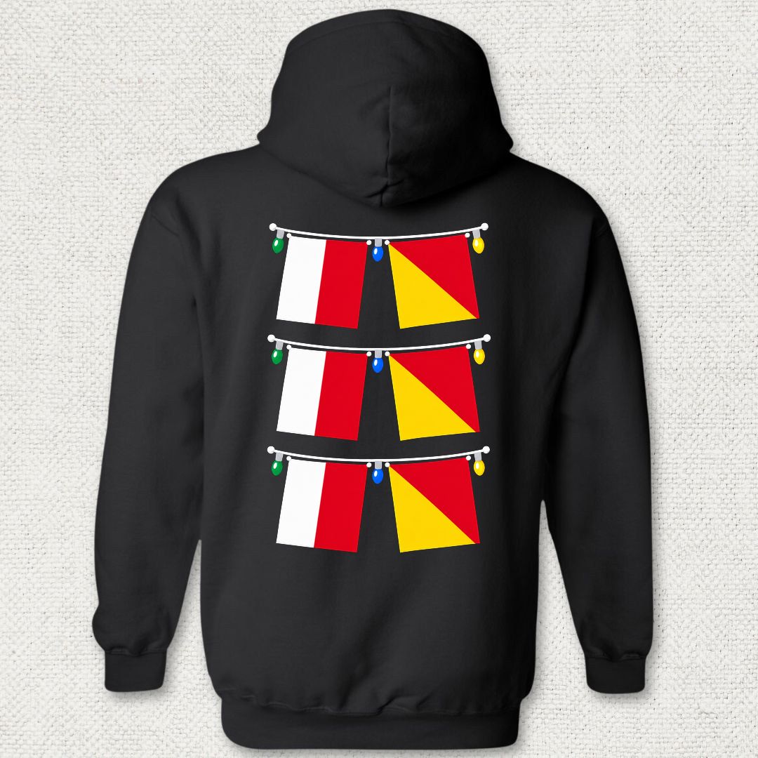 Signal Flag Ho Ho Ho Hoodie - Black