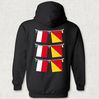 Signal Flag Ho Ho Ho Hoodie - Black