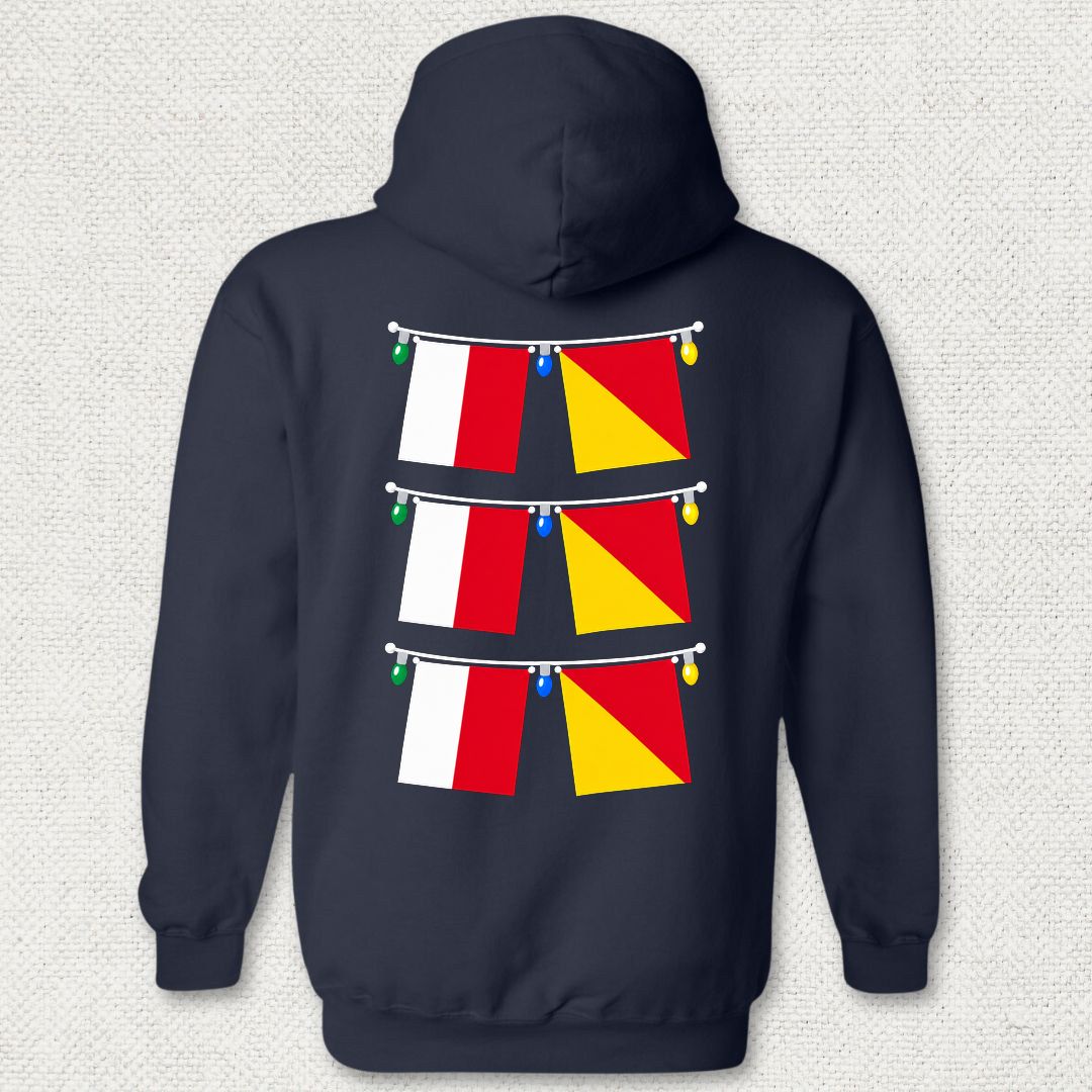 Signal Flag Ho Ho Ho Hoodie - Navy