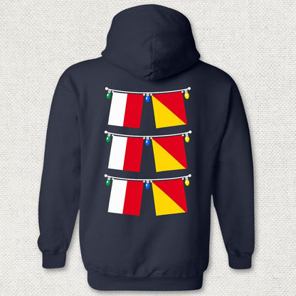 Signal Flag Ho Ho Ho Hoodie - Navy