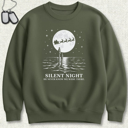 Silent Santa Sweatshirt - Military Green