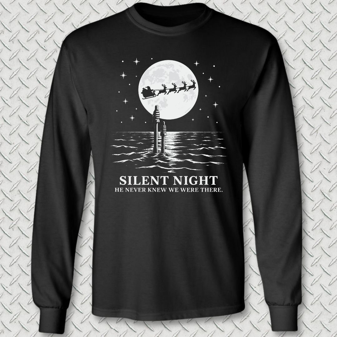 Silent Santa Long Sleeve Tee - Black