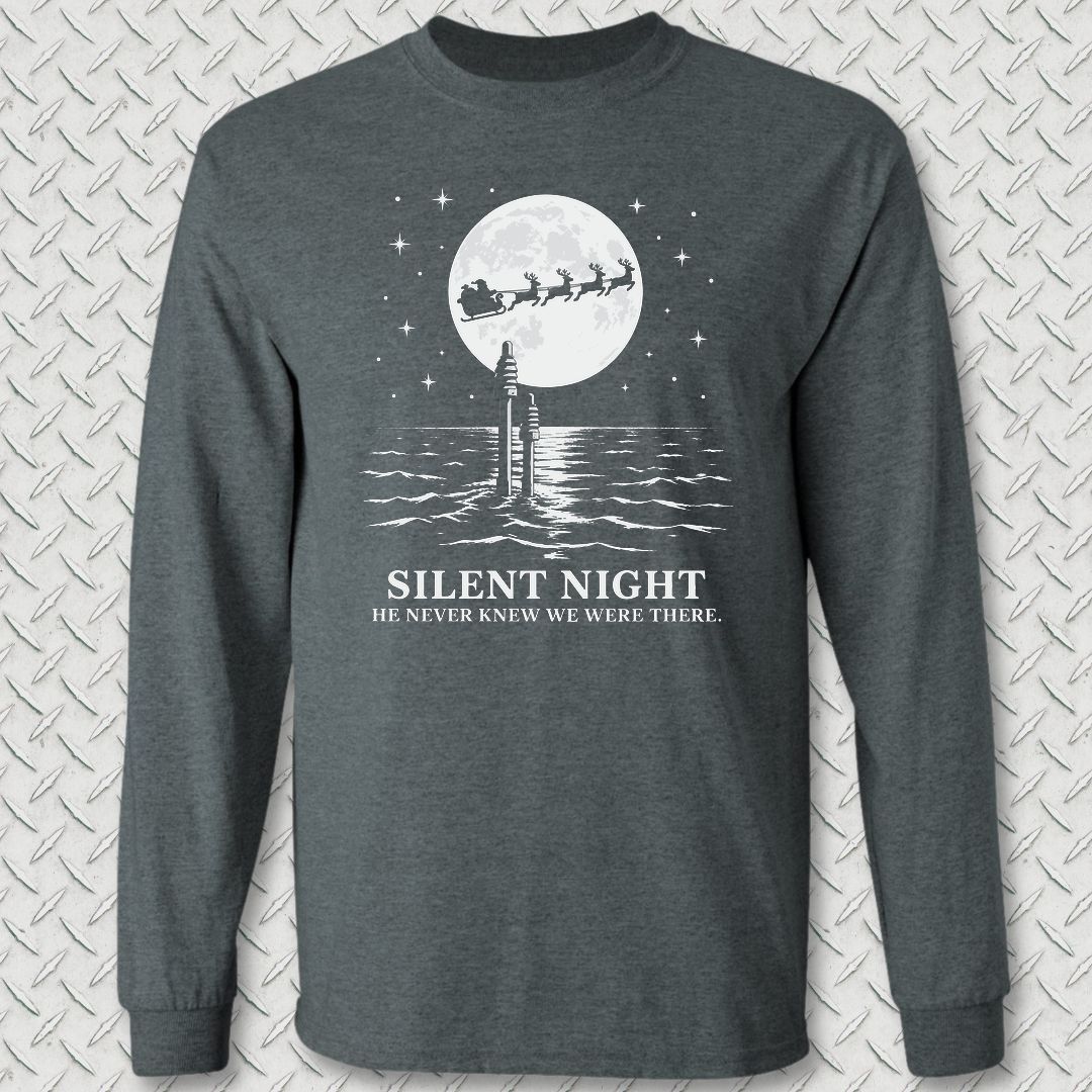 Silent Santa Long Sleeve Tee - Dark Heather