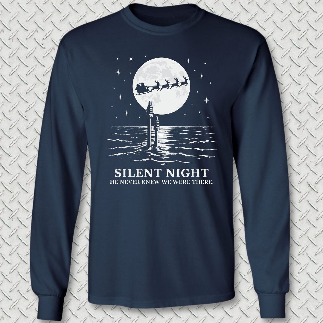 Silent Santa Long Sleeve Tee - Navy