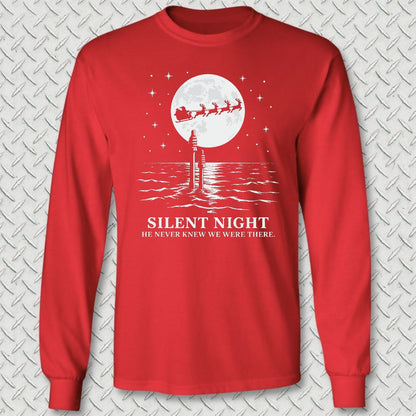 Silent Santa Long Sleeve Tee - Red