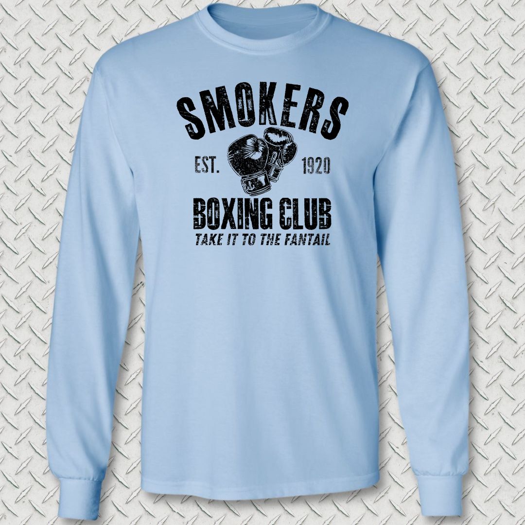 Smokers Boxing Club Long Sleeve Tee - Light Blue