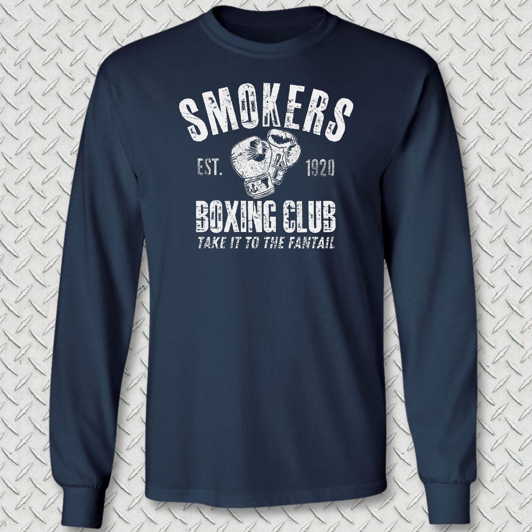 Smokers Boxing Club Long Sleeve Tee - Navy