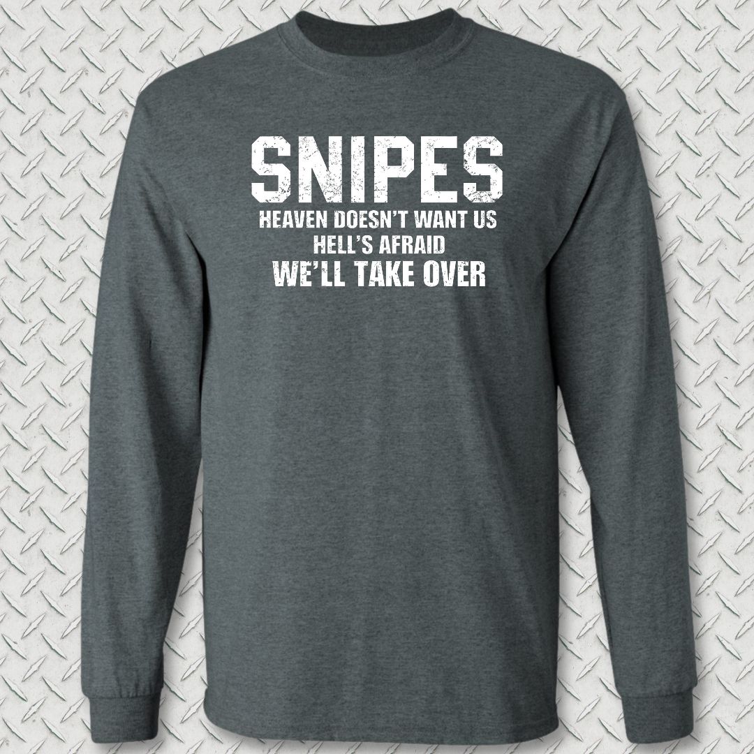 Snipes - Hell's Afraid Long Sleeve Tee - Dark Heather