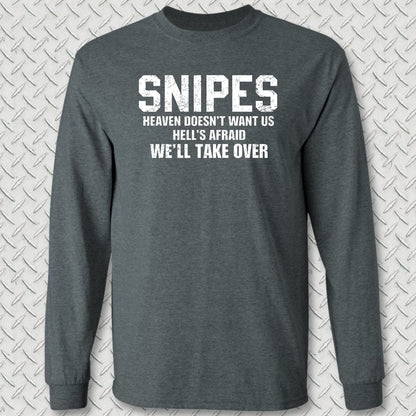 Snipes - Hell's Afraid Long Sleeve Tee - Dark Heather