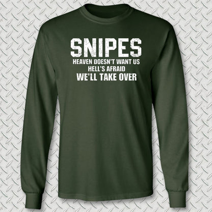 Snipes - Hell's Afraid Long Sleeve Tee - Forest Green