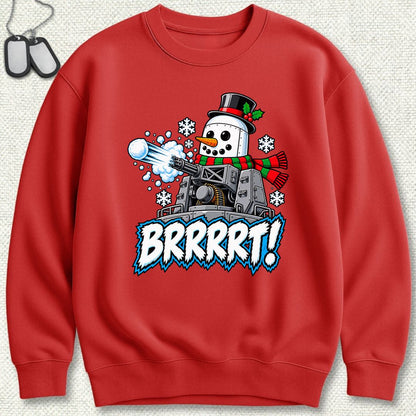 Snowman BRRRRT! Sweatshirt - Red