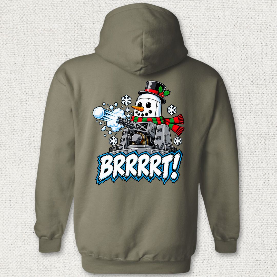 Snowman BRRRRT! Hoodie - Military Green