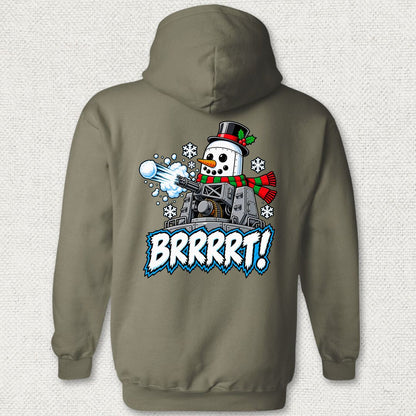 Snowman BRRRRT! Hoodie - Military Green