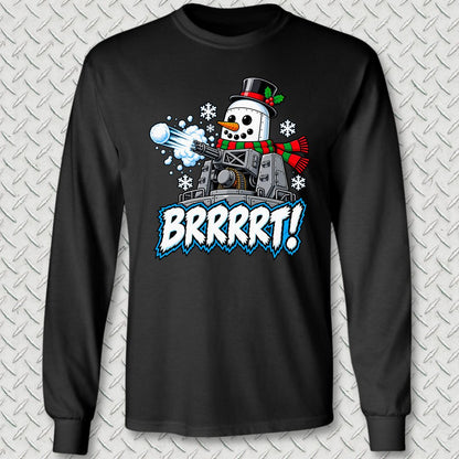 Snowman BRRRRT! Long Sleeve Tee - Black