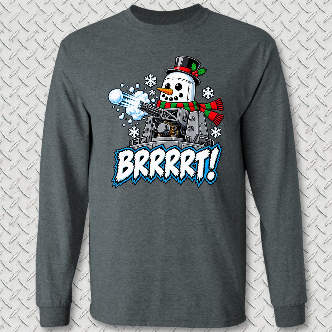 Snowman BRRRRT! Long Sleeve Tee - Dark Heather