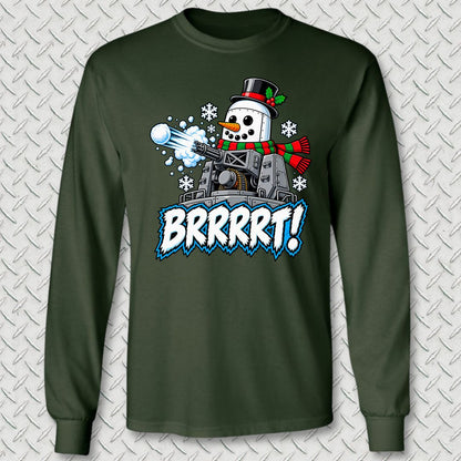 Snowman BRRRRT! Long Sleeve Tee - Forest Green