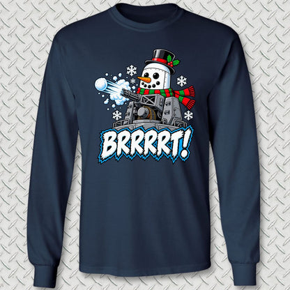 Snowman BRRRRT! Long Sleeve Tee - Navy