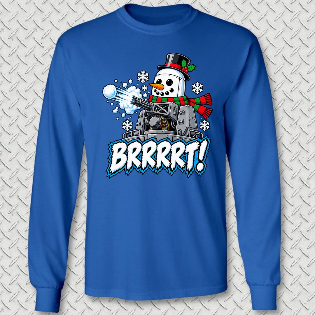 Snowman BRRRRT! Long Sleeve Tee - Royal Blue