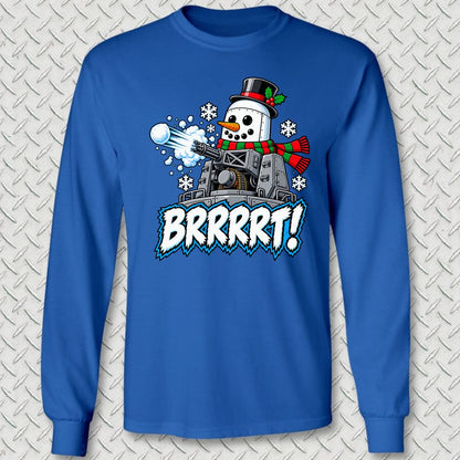 Snowman BRRRRT! Long Sleeve Tee - Royal Blue