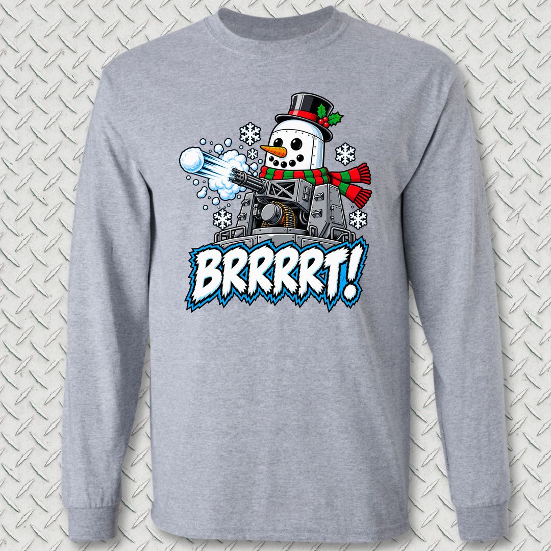 Snowman BRRRRT! Long Sleeve Tee - Sport Grey