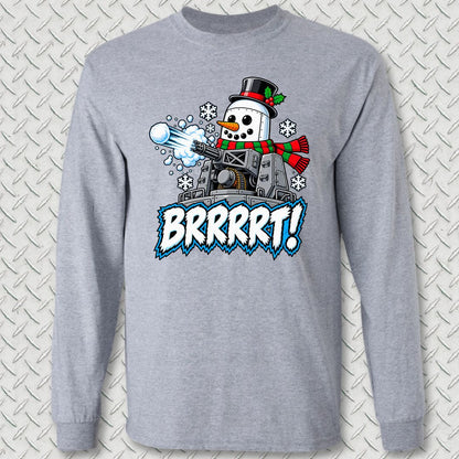 Snowman BRRRRT! Long Sleeve Tee - Sport Grey
