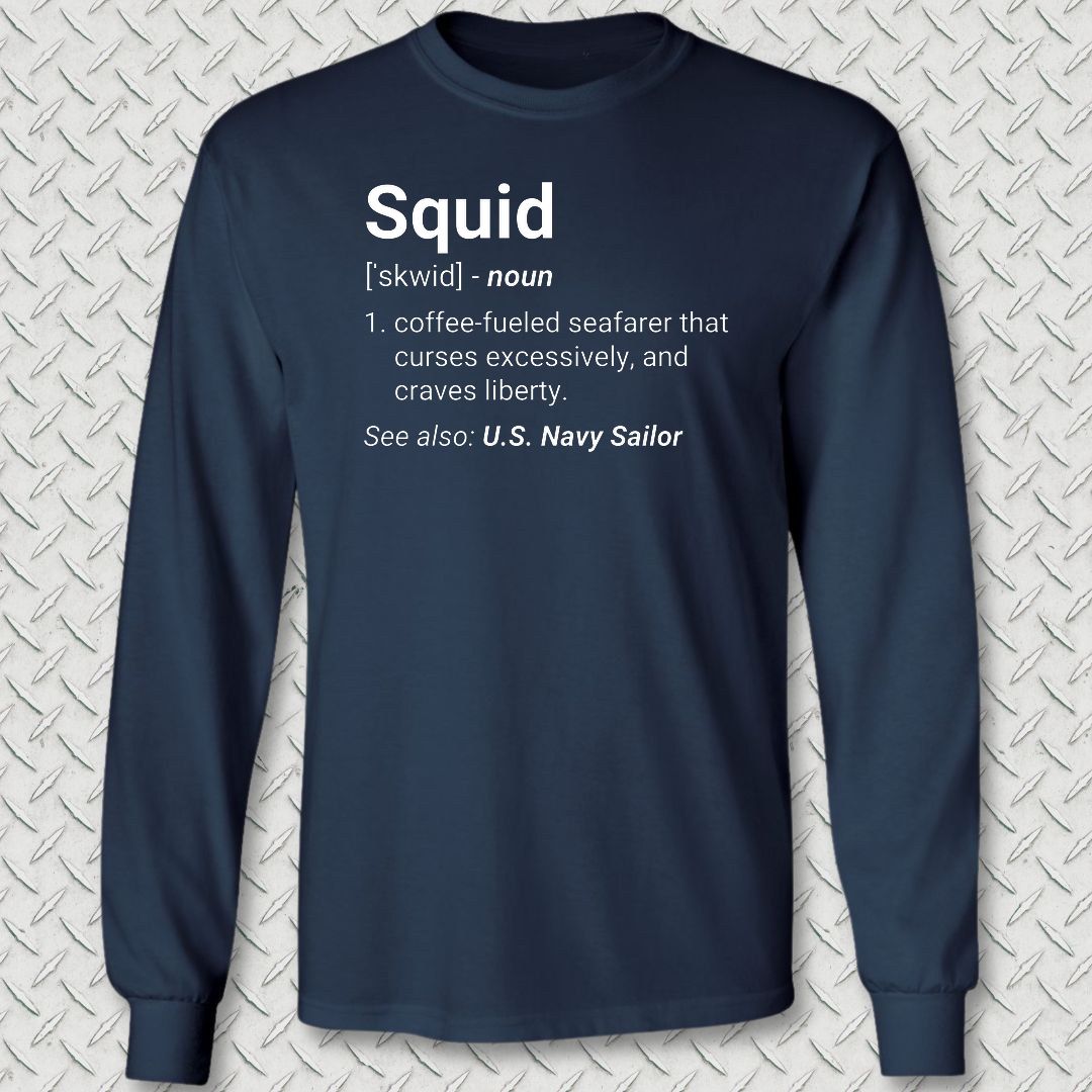 Squid Definition Long Sleeve Tee - Navy