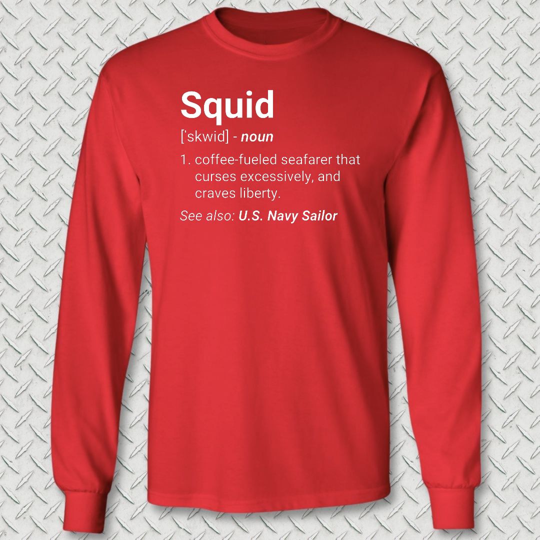 Squid Definition Long Sleeve Tee - Red