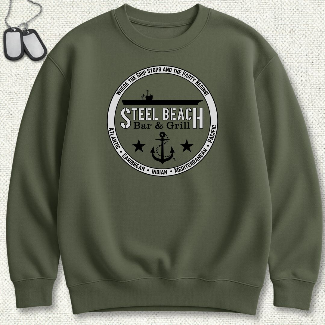 Steel Beach Bar & Grill - Carrier Sweatshirt - Military Green