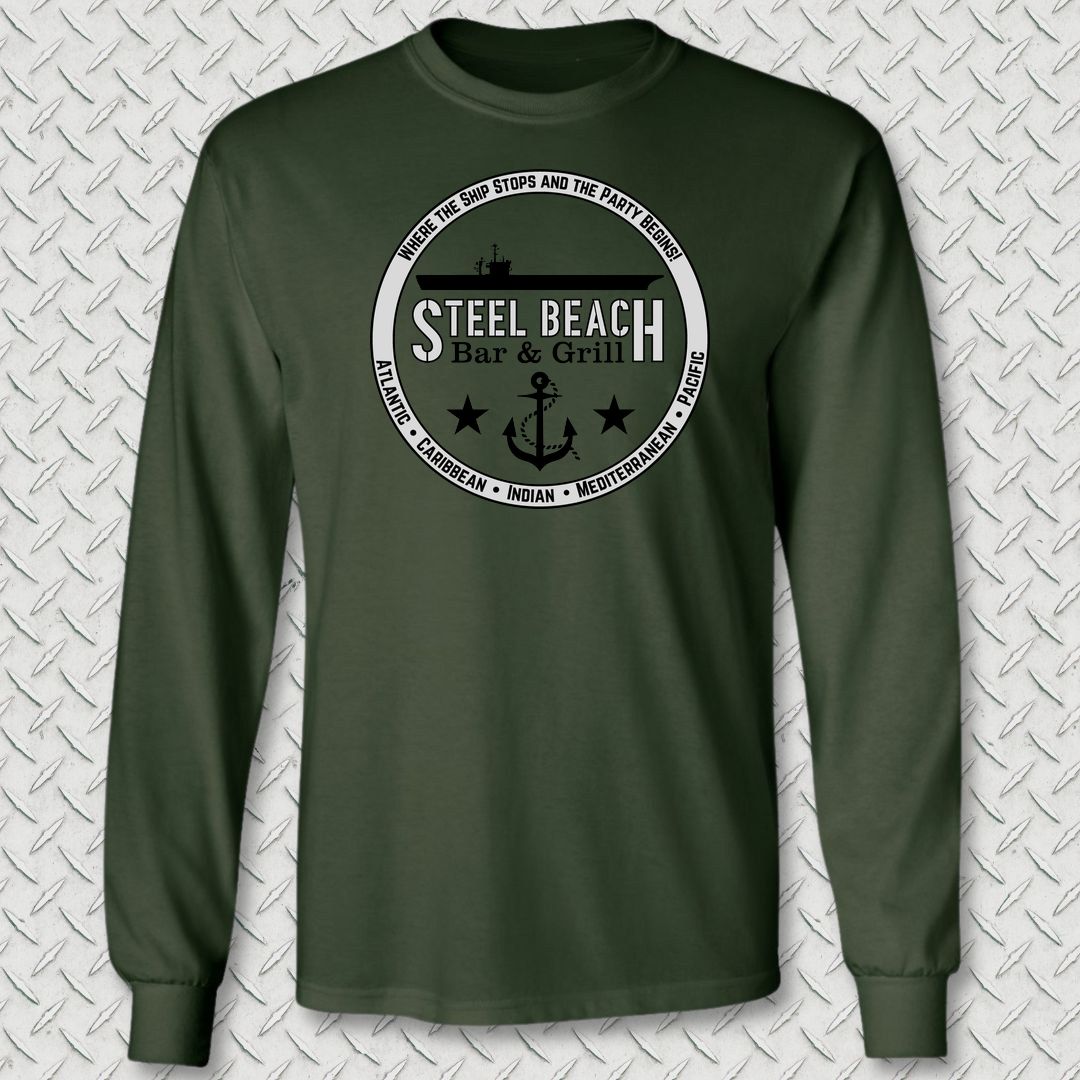 Steel Beach Bar & Grill - Carrier Long Sleeve Tee - Forest Green