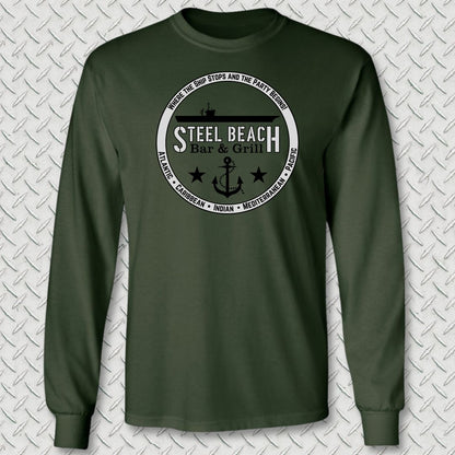 Steel Beach Bar & Grill - Carrier Long Sleeve Tee - Forest Green