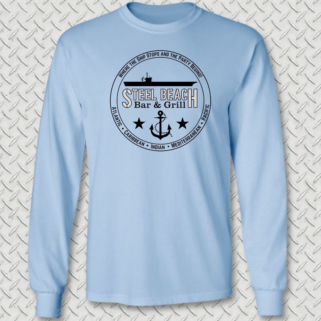 Steel Beach Bar & Grill - Carrier Long Sleeve Tee - Light Blue