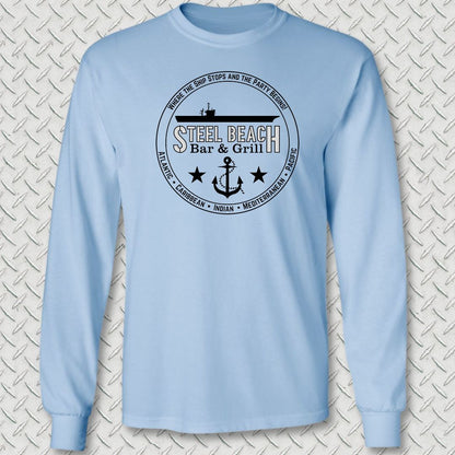 Steel Beach Bar & Grill - Carrier Long Sleeve Tee - Light Blue