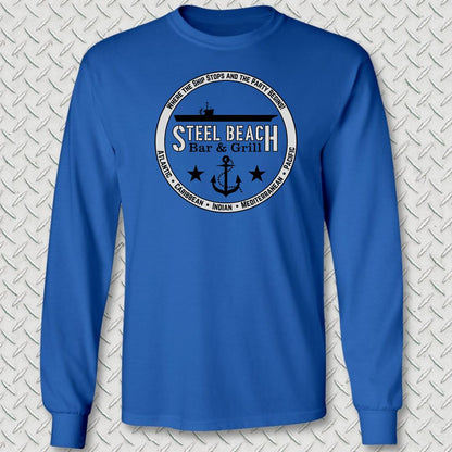 Steel Beach Bar & Grill - Carrier Long Sleeve Tee - Royal Blue