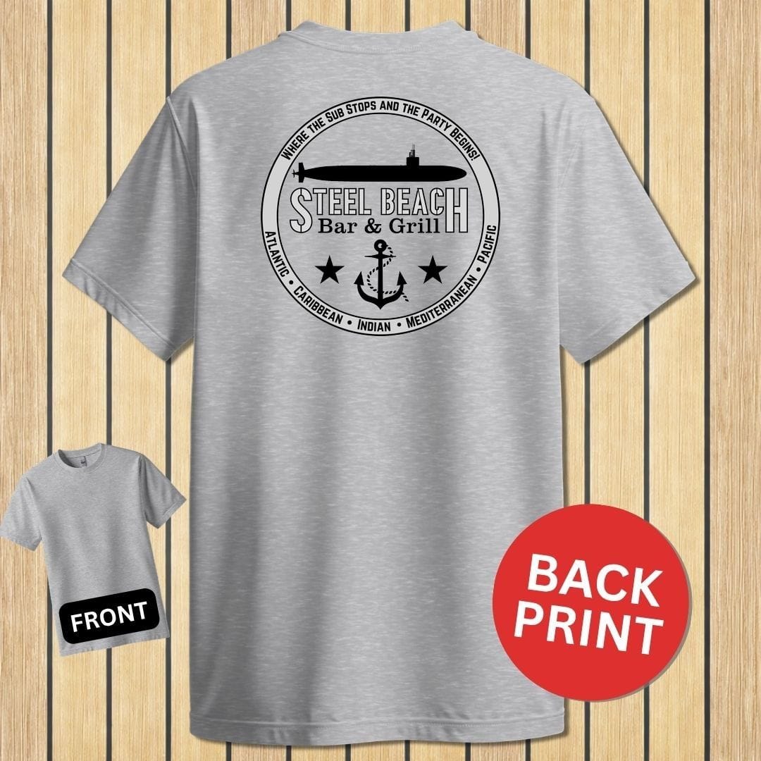 NavyHumor Classic Tee Sport Grey / S Steel Beach Bar & Grill - Submarine