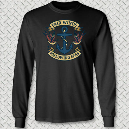 Tattoo - Fair Winds Long Sleeve Tee - Black