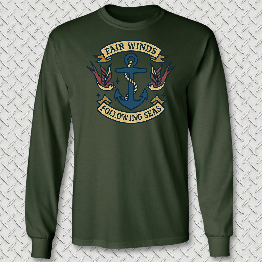 Tattoo - Fair Winds Long Sleeve Tee - Forest Green