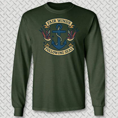 Tattoo - Fair Winds Long Sleeve Tee - Forest Green