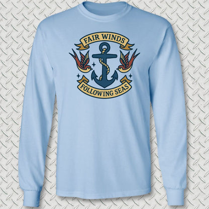 Tattoo - Fair Winds Long Sleeve Tee - Light Blue