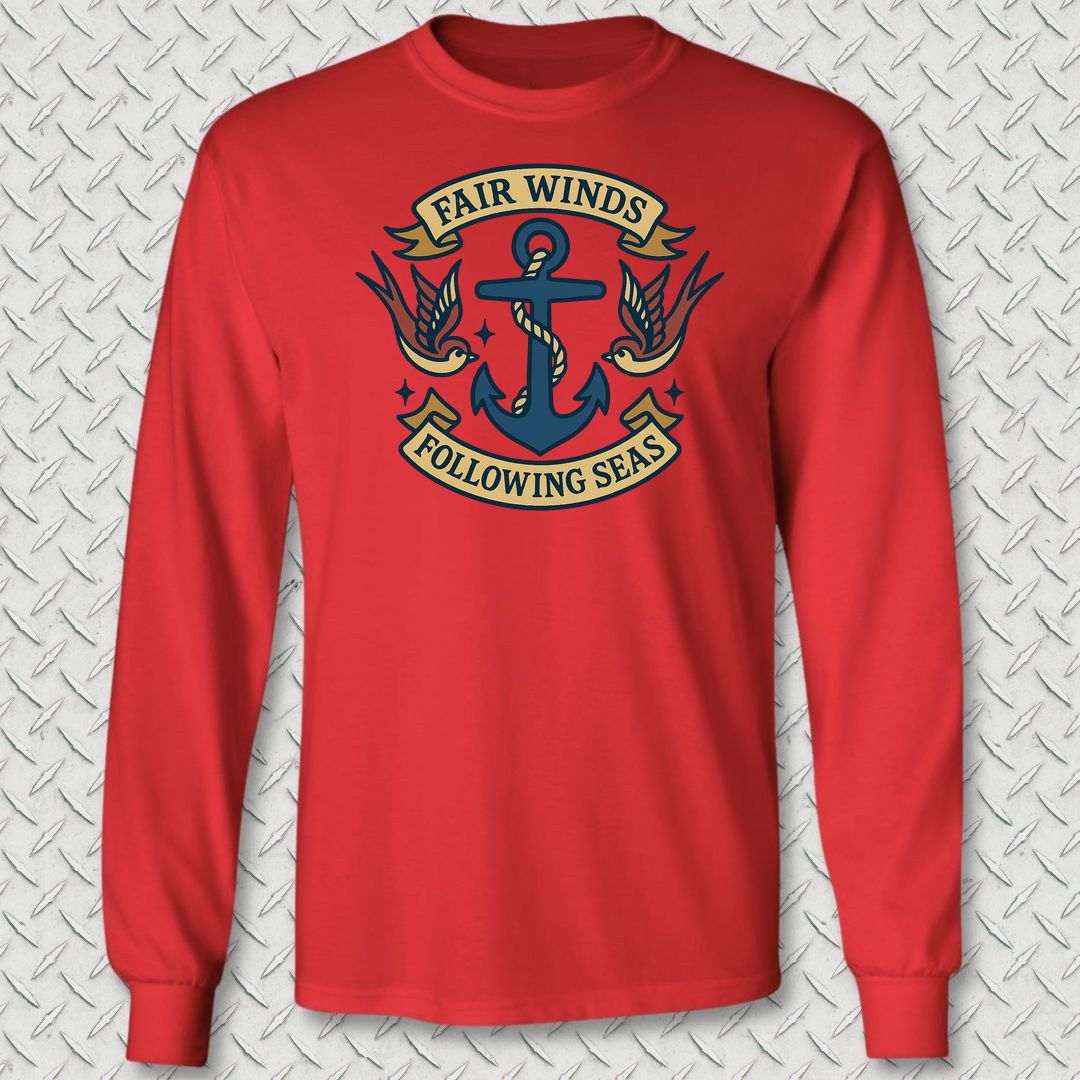 Tattoo - Fair Winds Long Sleeve Tee - Red