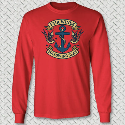 Tattoo - Fair Winds Long Sleeve Tee - Red