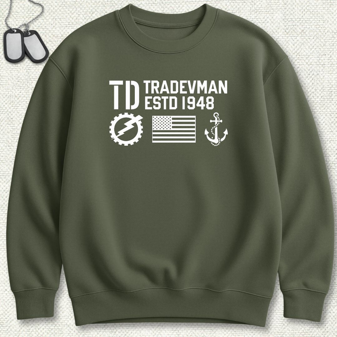 TD - Flag & Anchor Sweatshirt - Military Green