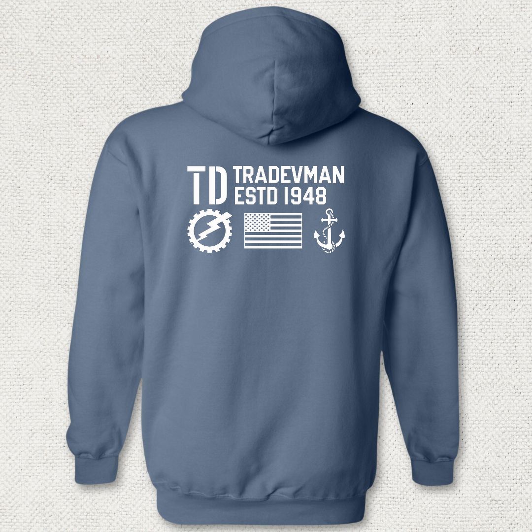 TD - Flag & Anchor Hoodie - Heather Navy