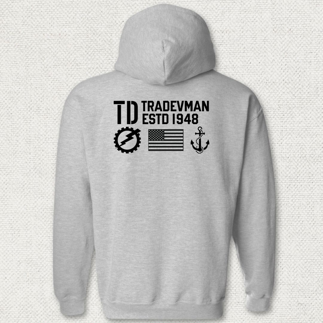 TD - Flag & Anchor Hoodie - Sport Grey