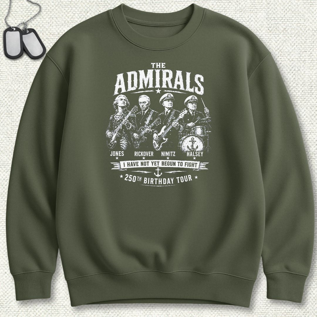 The Admirals - U.S. Birthday Tour Sweatshirt - Military Green