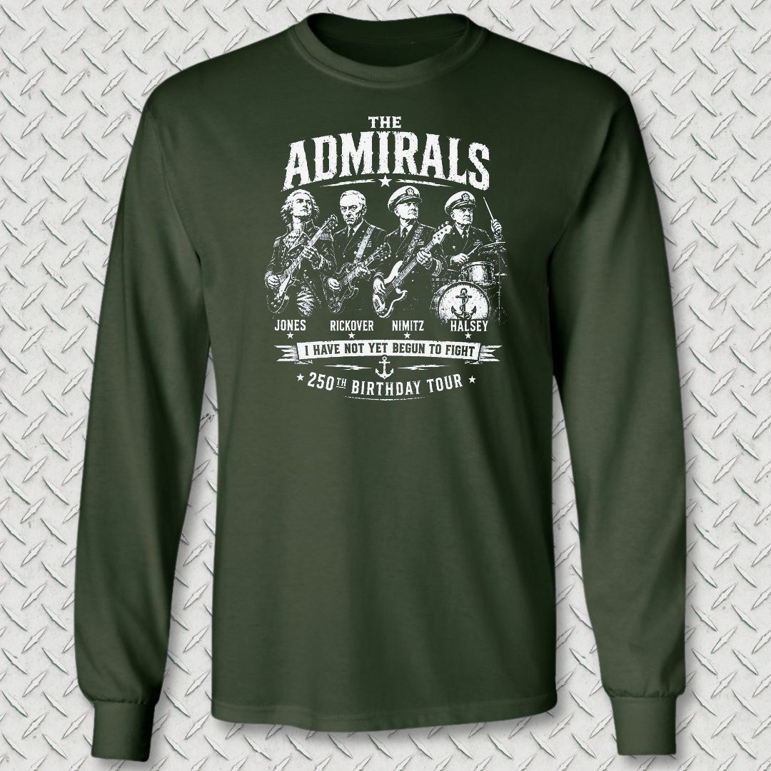 The Admirals - U.S. Birthday Tour Long Sleeve Tee - Forest Green