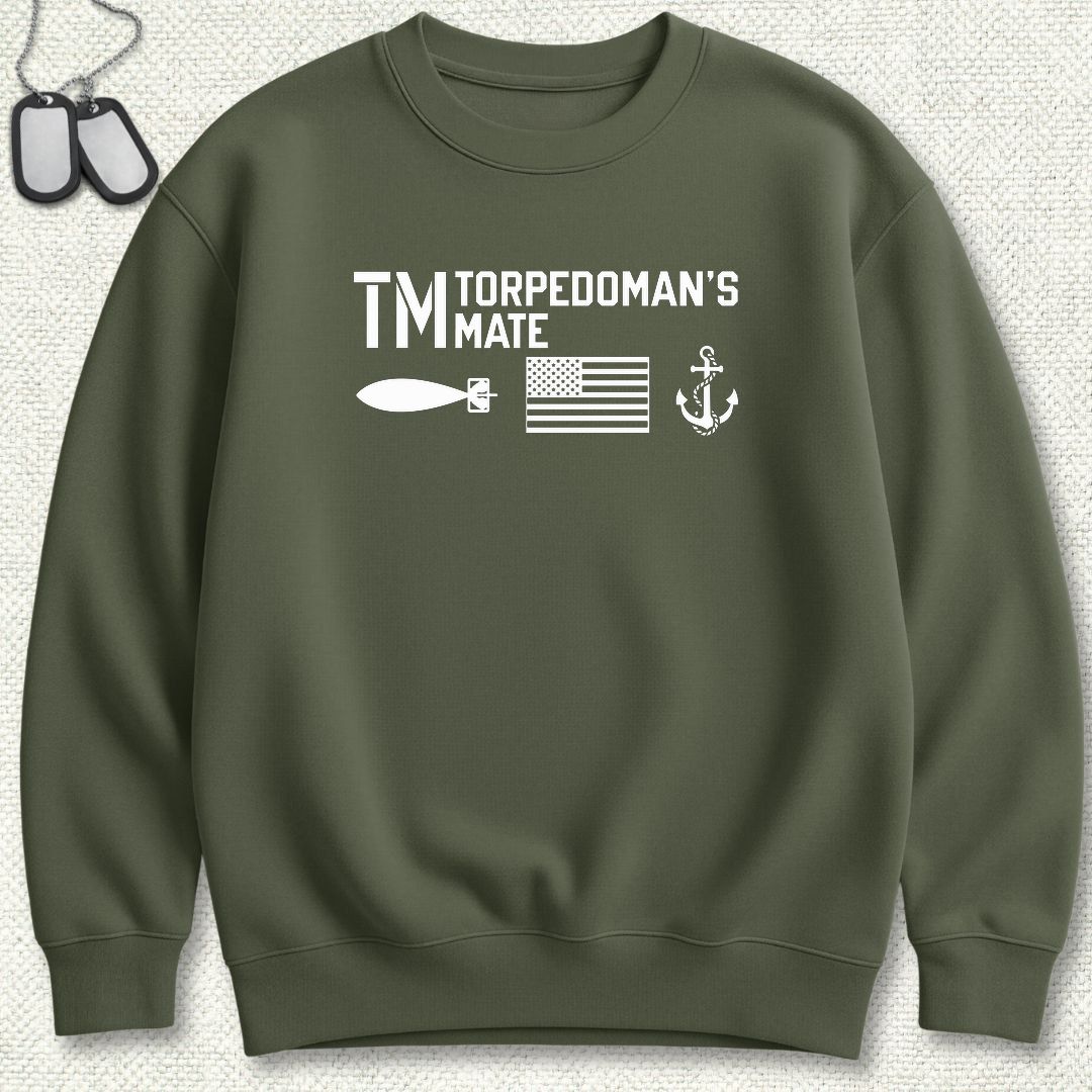 TM - Flag & Anchor Sweatshirt - Military Green