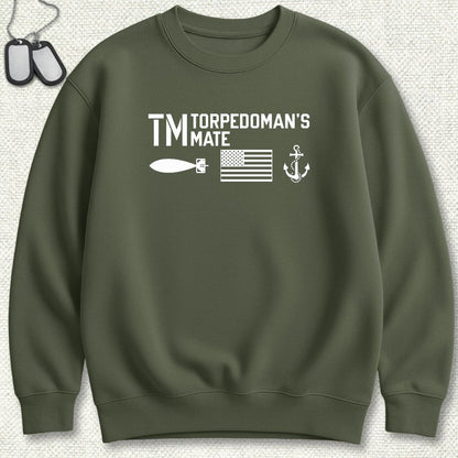 TM - Flag & Anchor Sweatshirt - Military Green