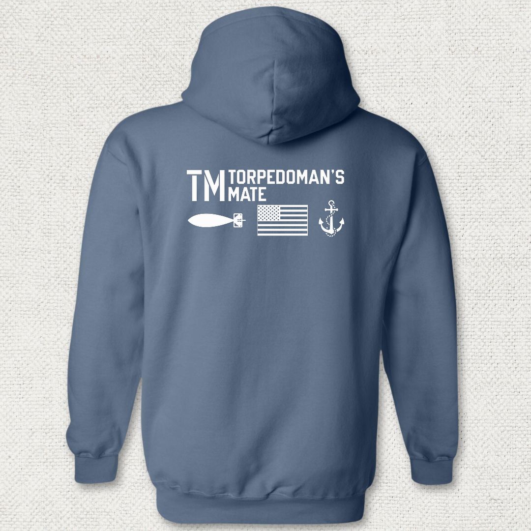 TM - Flag & Anchor Hoodie - Heather Navy